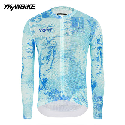 YKYWBIKE 2026 Men Cycling Jersey Long Full Sleeve Road Bike Long Shirt Bicycle Top Jersey MTB Maillot Ciclismo Clothing