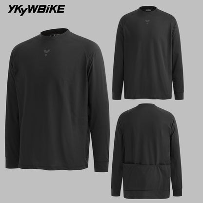 YKYWBIKE 2025 Men Casual Long Sleeve Cycling Jersey Outdoor Quick Dry Shirt DuPont Sorona Bicycle Tops Road Bike Clothing