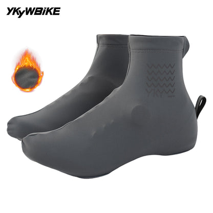 YKYWBIKE Cycling Shoe Cover Anti-Splash Thermal Fleece Road Bike Overshoes Windproof MTB Warm Bicycle Shoes Covers 4 Color