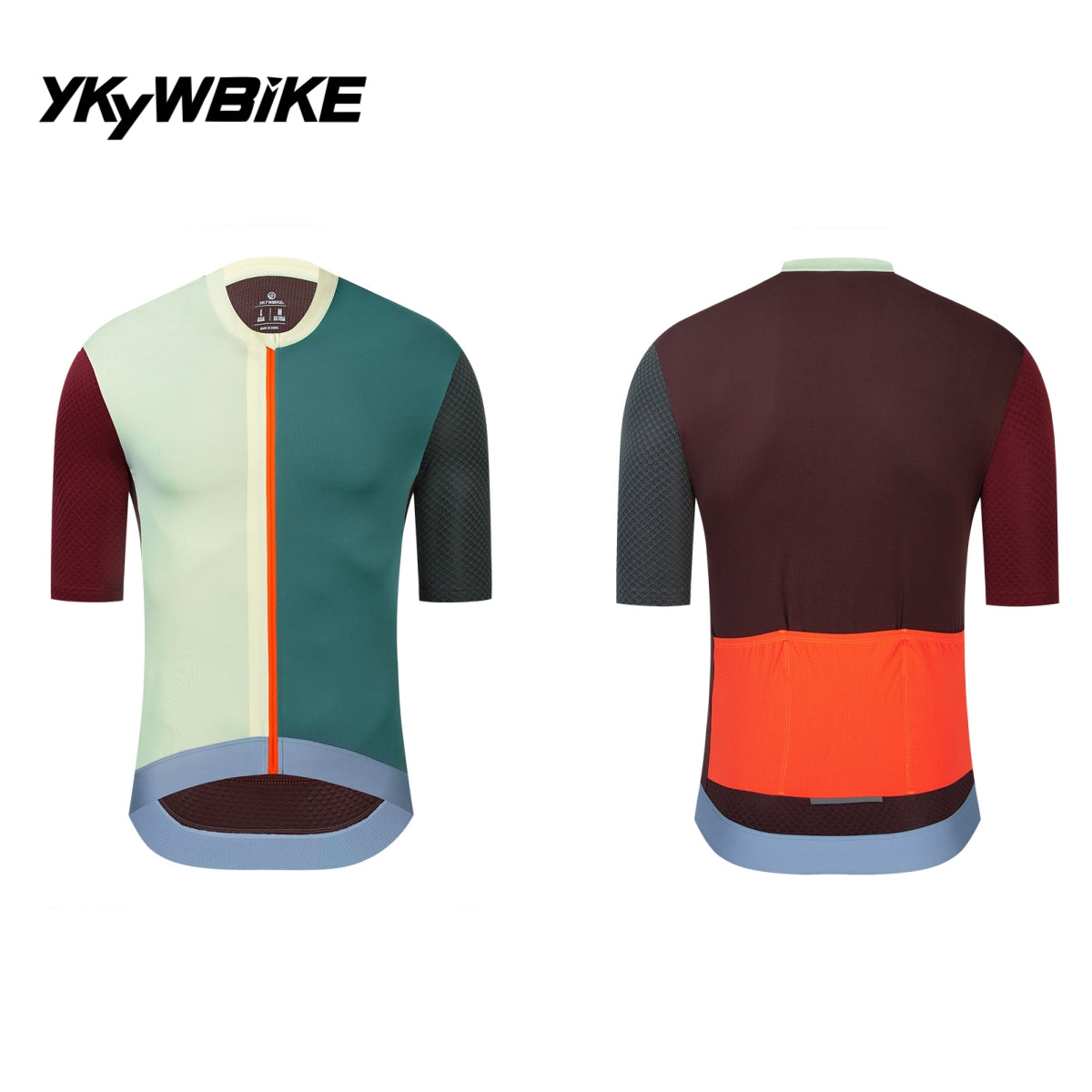 YKYW 2024 Men's New Cycling Jersey Moisture Wicking Quick Dry Multiple Color Gray+Dark Blue