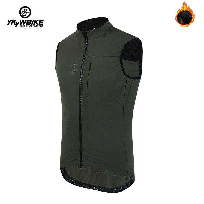 YKYW Men's Cycling Jacket Vest Winter Soft Shell Thermal Fleece Waterproof Windproof 3 Colors