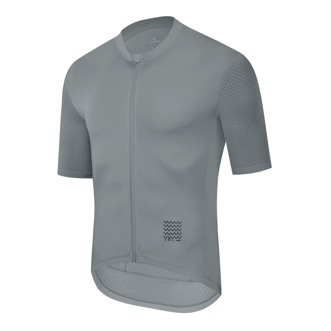 YKYW Men’s Summer Cycling Jersey, Breathable & Reflective, Road Bike Shirt with Back Pockets