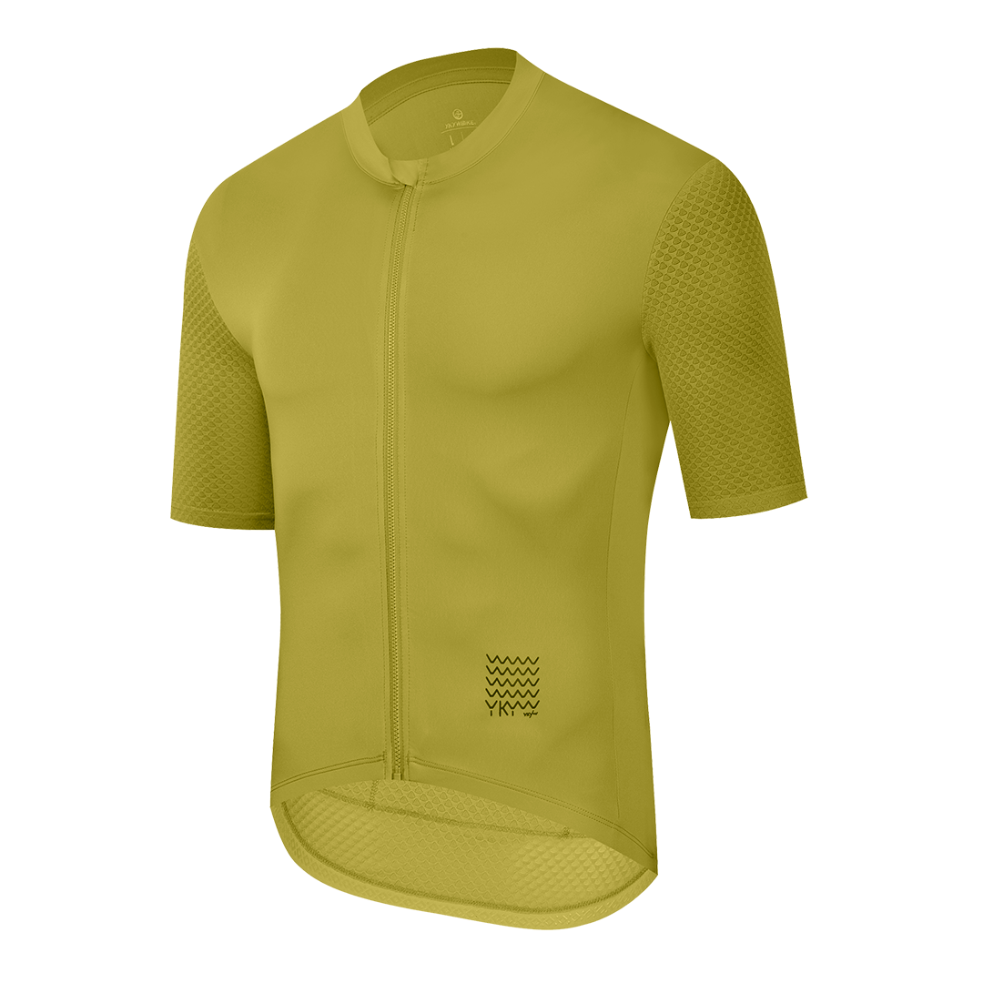 YKYW Men’s Summer Cycling Jersey, Breathable & Reflective, Road Bike Shirt with Back Pockets