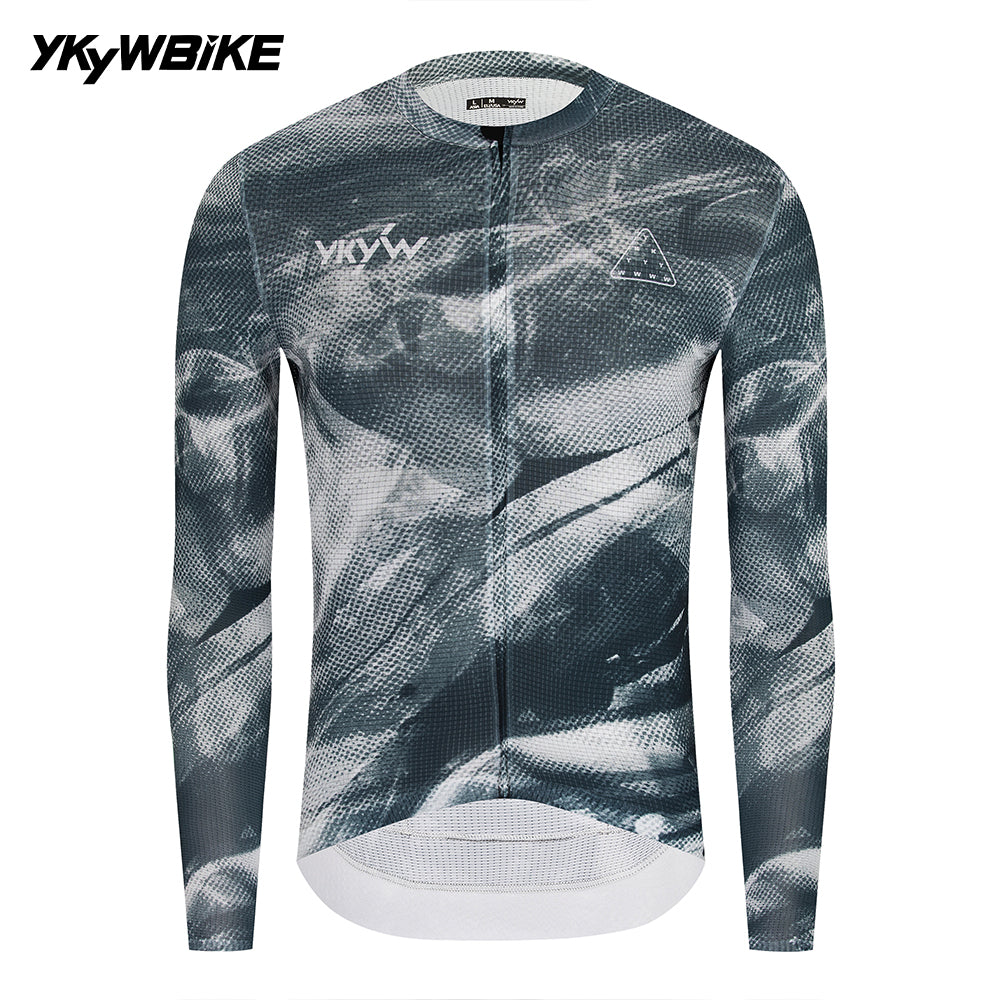 YKYWBIKE 2026 Men Cycling Jersey Long Full Sleeve Road Bike Long Shirt Bicycle Top Jersey MTB Maillot Ciclismo Clothing