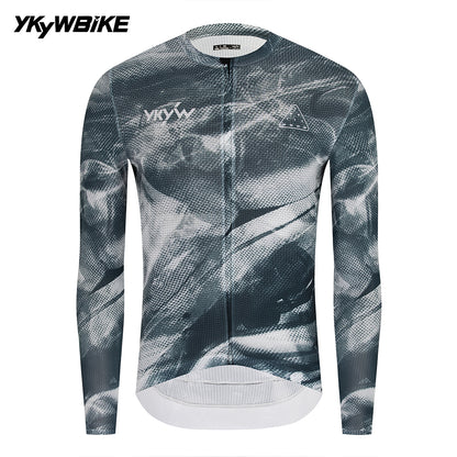 YKYWBIKE 2026 Men Cycling Jersey Long Full Sleeve Road Bike Long Shirt Bicycle Top Jersey MTB Maillot Ciclismo Clothing