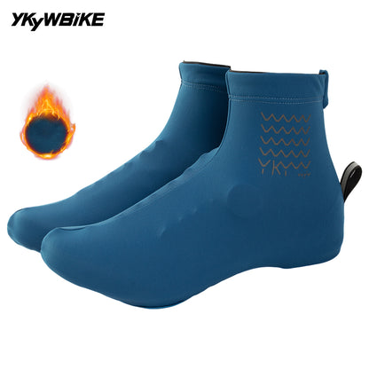 YKYWBIKE Cycling Shoe Cover Anti-Splash Thermal Fleece Road Bike Overshoes Windproof MTB Warm Bicycle Shoes Covers 4 Color
