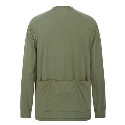 YKYWBIKE 2025 Men Casual Long Sleeve Cycling Jersey Outdoor Quick Dry Shirt DuPont Sorona Bicycle Tops Road Bike Clothing