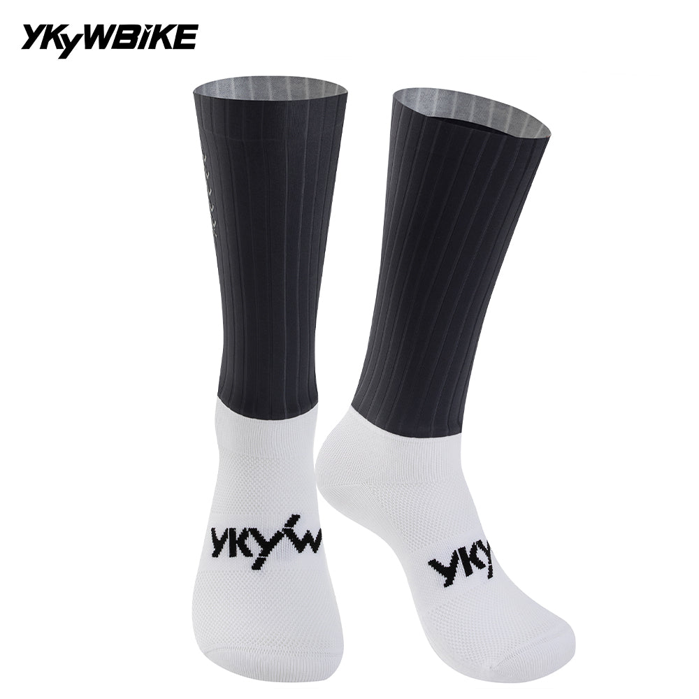 YKYWBIKE 2025 Cycling Socks 6 Color Pro Racing Aero Spoke Sports Socks Wider Non-Slip Stripe Road Bike MTB Socks Outdoors Bicycle Socks