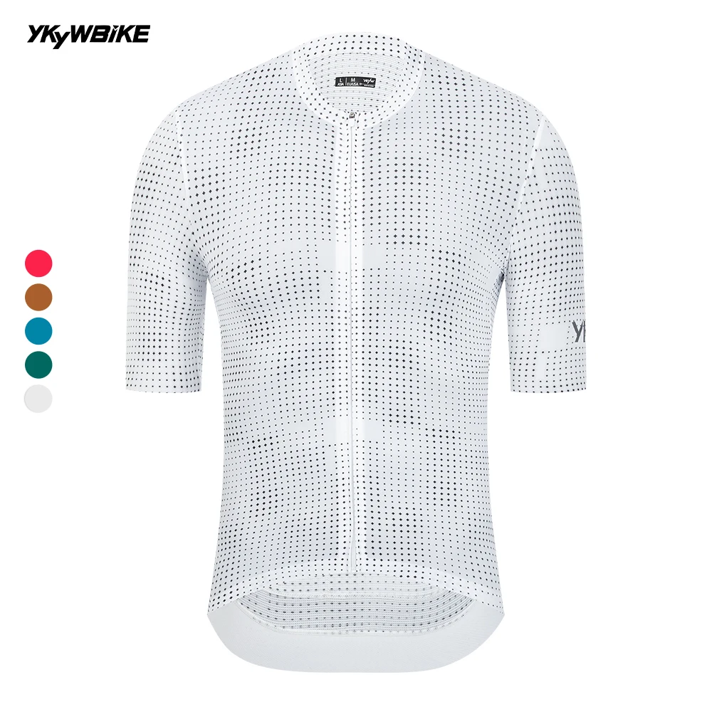 YKYWBIKE Men's Cycling Jersey Seamless Short Sleeve Fashionale Road Bike Shirt SPF 50+ Bicycle Jersey MTB Summer Cycling Clothes