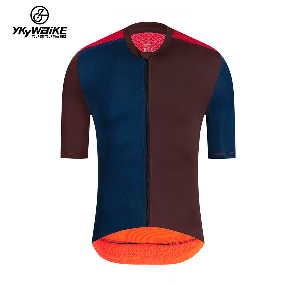 YKYW 2024 Men's New Cycling Jersey Moisture Wicking Quick Dry Multiple Color Combinations Colorblocking gray+black