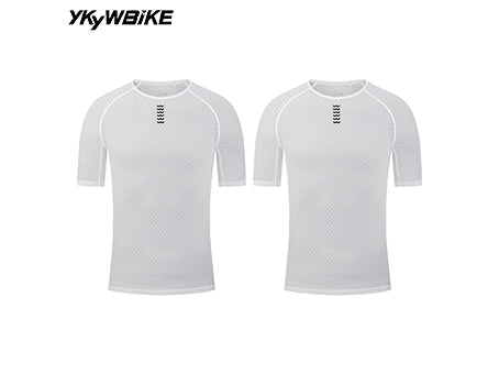 YKYW Men's Cycling Base Layers 2-Pack Set Pro Cool Mesh Superlight Breathable 