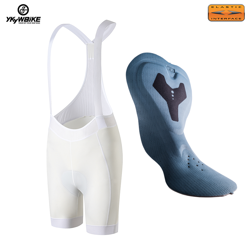 YKYW Women’s Cycling Bike Bib Shorts Elastic Interface Padded 7H Ride Excellent Performance UPF50+ White