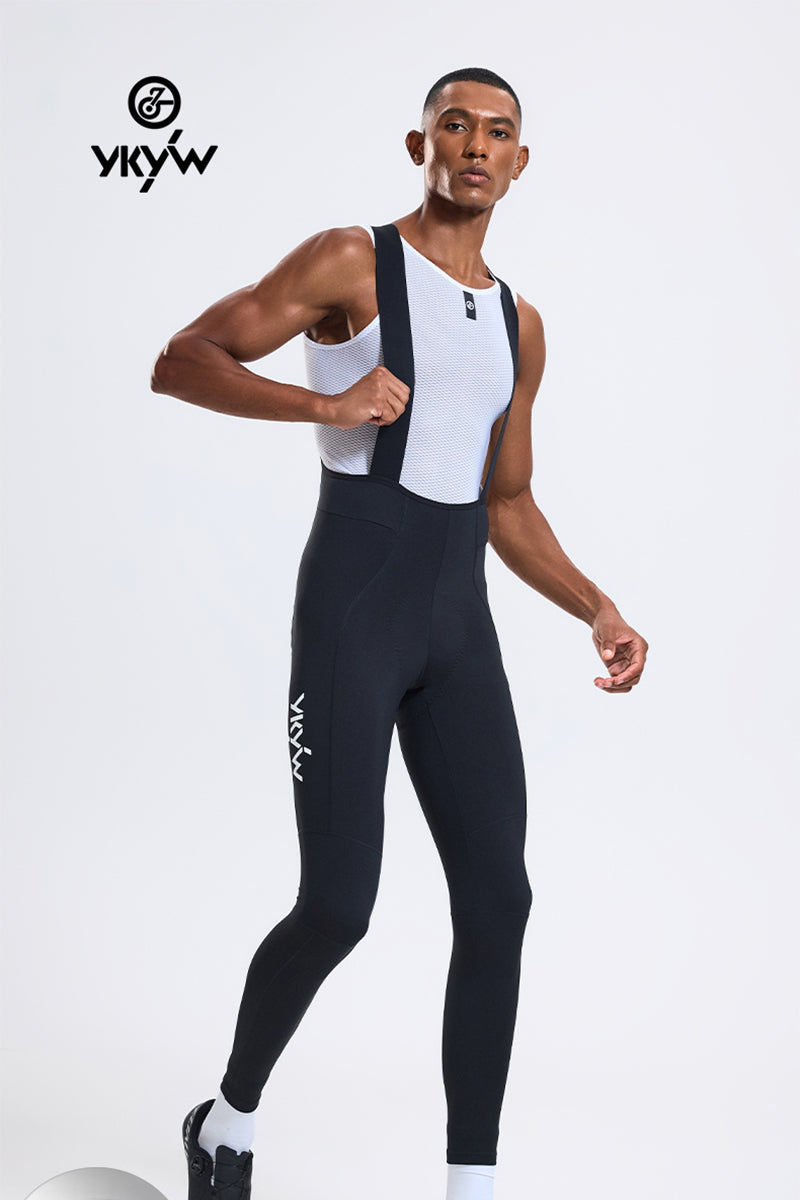 YKYWBIKE 2025 Mens Winter&Autumn Cycling Long Pants Fleece-lined Thermal Cycling Tights 3D Cutting Road Bike Trousers 10-20°C