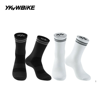 YKYWBIKE Outdoor Cycling Socks Unisex Breathable Road Bicycle Socks Sport Compression Socks Reflective Racing Running Bike Socks