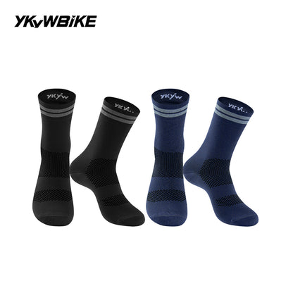 YKYWBIKE Outdoor Cycling Socks Unisex Breathable Road Bicycle Socks Sport Compression Socks Reflective Racing Running Bike Socks
