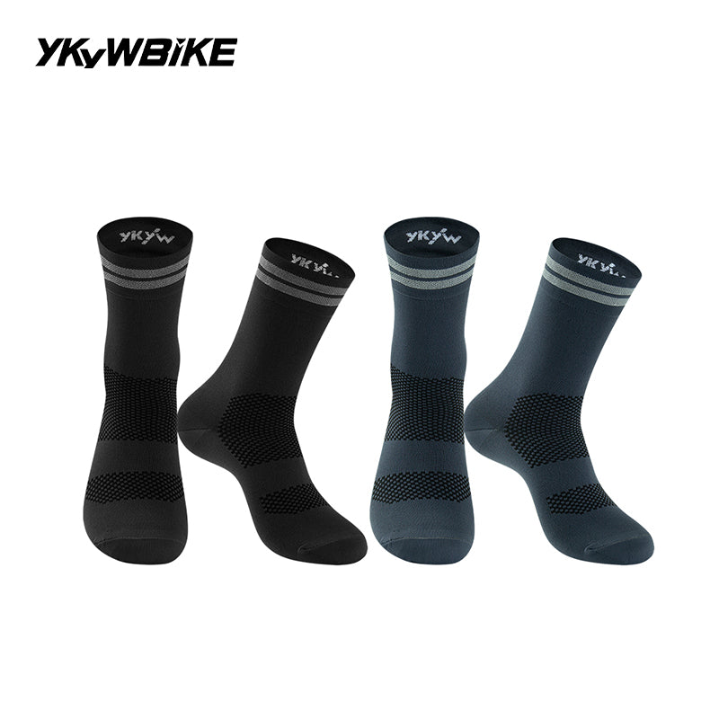 YKYWBIKE Outdoor Cycling Socks Unisex Breathable Road Bicycle Socks Sport Compression Socks Reflective Racing Running Bike Socks