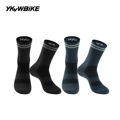 YKYWBIKE Outdoor Cycling Socks Unisex Breathable Road Bicycle Socks Sport Compression Socks Reflective Racing Running Bike Socks