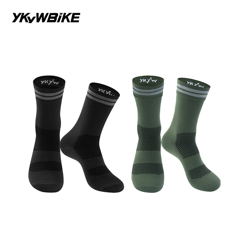 YKYWBIKE Outdoor Cycling Socks Unisex Breathable Road Bicycle Socks Sport Compression Socks Reflective Racing Running Bike Socks