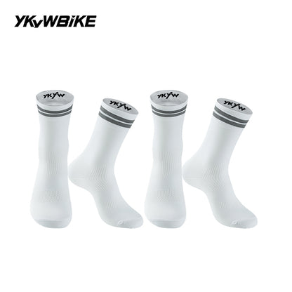 YKYWBIKE Outdoor Cycling Socks Unisex Breathable Road Bicycle Socks Sport Compression Socks Reflective Racing Running Bike Socks