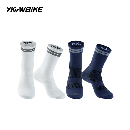 YKYWBIKE Outdoor Cycling Socks Unisex Breathable Road Bicycle Socks Sport Compression Socks Reflective Racing Running Bike Socks