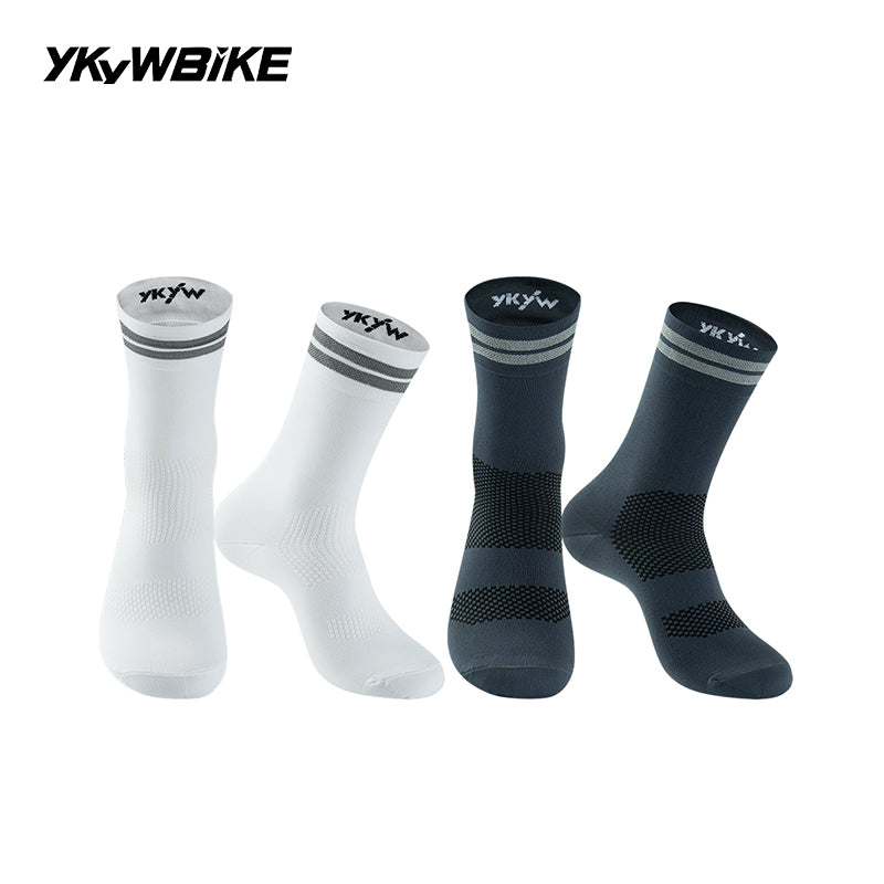 YKYWBIKE Outdoor Cycling Socks Unisex Breathable Road Bicycle Socks Sport Compression Socks Reflective Racing Running Bike Socks