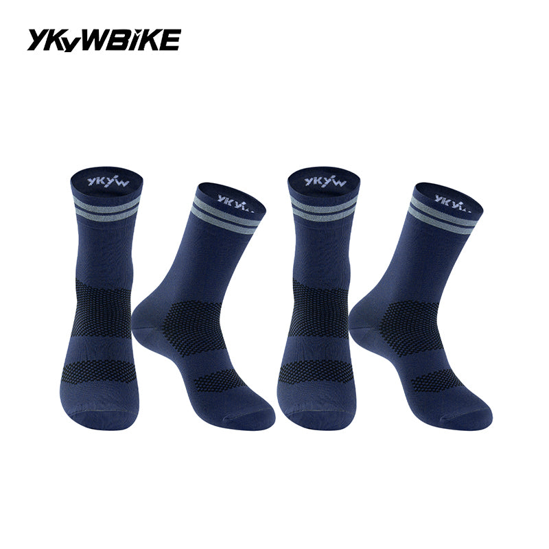 YKYWBIKE Outdoor Cycling Socks Unisex Breathable Road Bicycle Socks Sport Compression Socks Reflective Racing Running Bike Socks