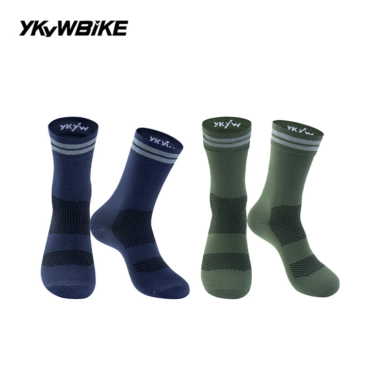YKYWBIKE Outdoor Cycling Socks Unisex Breathable Road Bicycle Socks Sport Compression Socks Reflective Racing Running Bike Socks