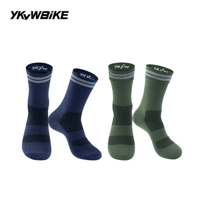 YKYWBIKE Outdoor Cycling Socks Unisex Breathable Road Bicycle Socks Sport Compression Socks Reflective Racing Running Bike Socks