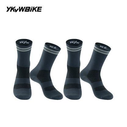 YKYWBIKE Outdoor Cycling Socks Unisex Breathable Road Bicycle Socks Sport Compression Socks Reflective Racing Running Bike Socks