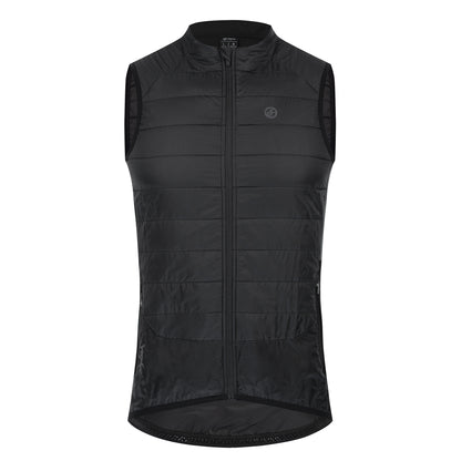 YKYWBIKE Cycling Gilet Winter Thermal Warmth Bicycle Sleeveless Vest 5 Pockets Windproof Waterproof Road Bike Gilet MTB Black/White