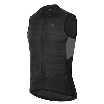 YKYWBIKE Cycling Gilet Winter Thermal Warmth Bicycle Sleeveless Vest 5 Pockets Windproof Waterproof Road Bike Gilet MTB Black/White
