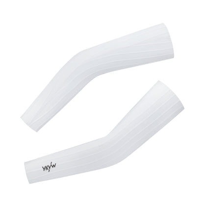 YKYW Men's Women's Summer Cycling Set, Half Finger Woven Striped Cycling Gloves + Cooling Arm Sleeves + Breathable Cycling Socks, Shock Absorbing Non-slip MTB Road Bike Sports Kit, Black & White 2 Colors