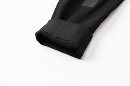 YKYW 2025 Men's Cycling Bib Long Pants 5-15 °C Fleeced Road Biking Bib Tights Riding Pants With Pro Cushion Thermal Black Pants