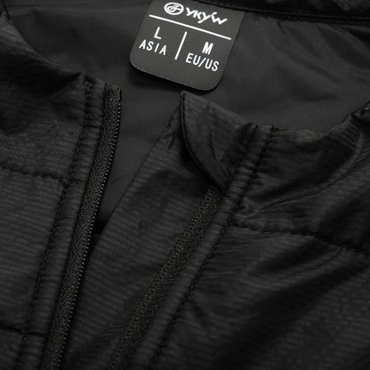 YKYWBIKE Cycling Gilet Winter Thermal Warmth Bicycle Sleeveless Vest 5 Pockets Windproof Waterproof Road Bike Gilet MTB Black/White