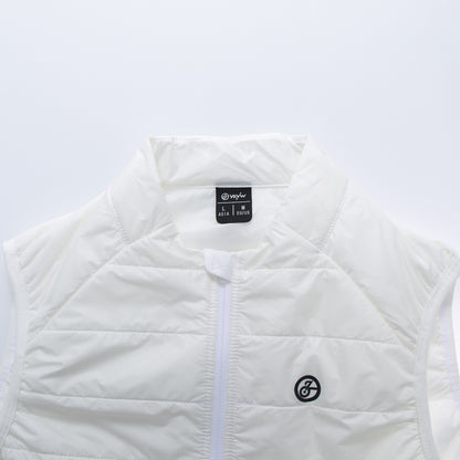 YKYWBIKE Cycling Gilet Winter Thermal Warmth Bicycle Sleeveless Vest 5 Pockets Windproof Waterproof Road Bike Gilet MTB Black/White