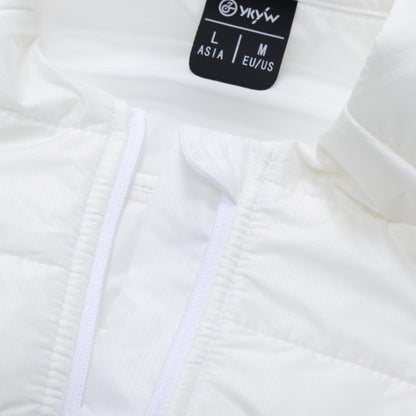 YKYWBIKE Cycling Gilet Winter Thermal Warmth Bicycle Sleeveless Vest 5 Pockets Windproof Waterproof Road Bike Gilet MTB Black/White