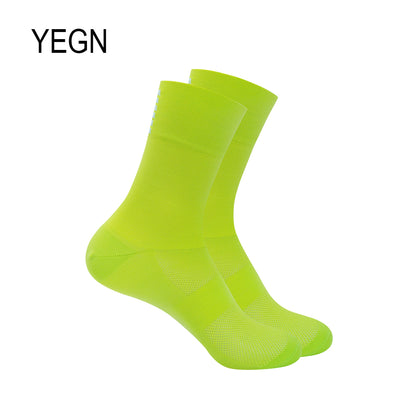 YKYW Cycling Running Professional Sport Height Socks Six Bars Pattern Design Wicking Antibacterial Durable 11 Colors