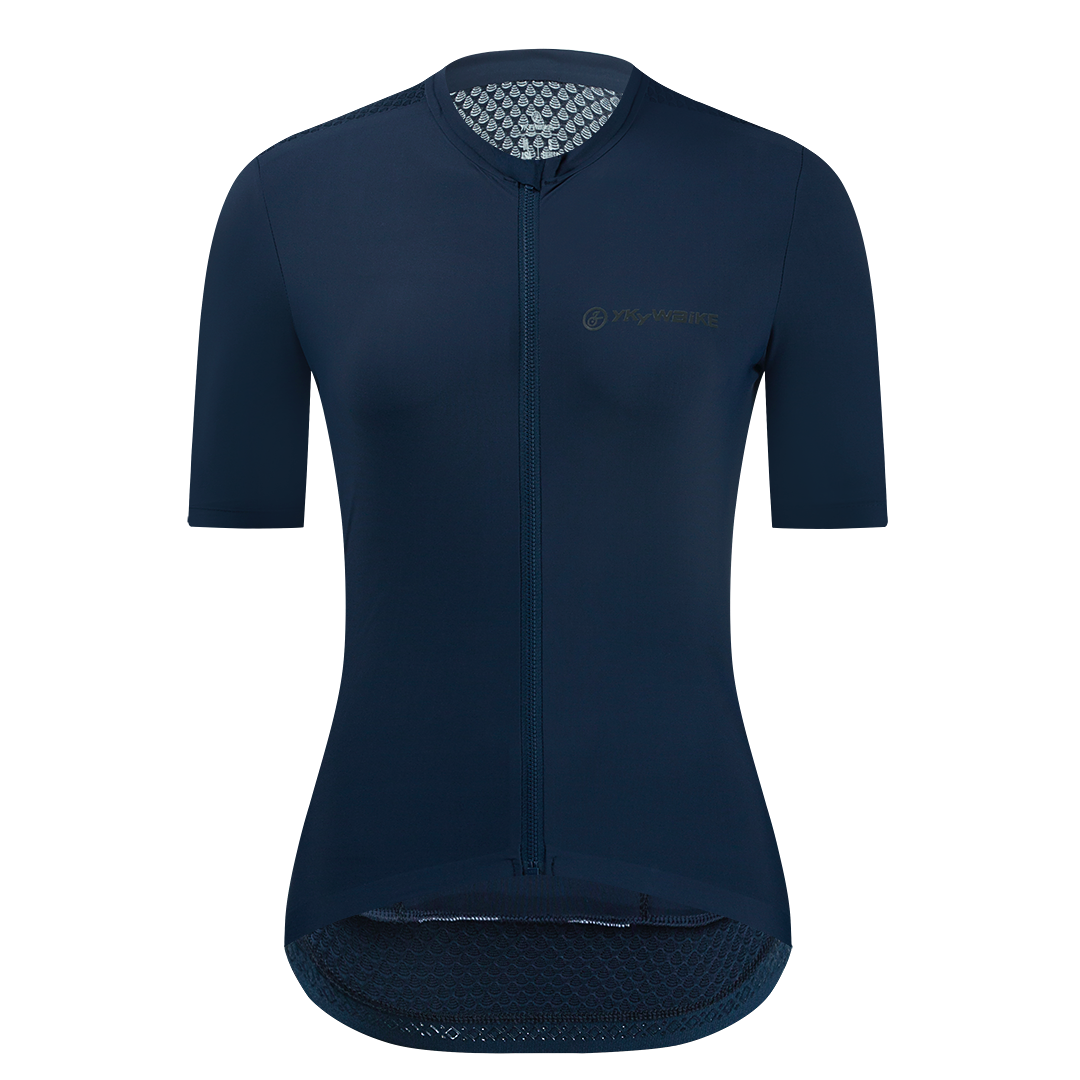 YKYW 2025 Women Short Sleeve Cycling Jersey Summer Quick Dry Road Bike Shirt Breathable Reflective Pro Cycling Clothes Tight Fit Bicycle Tops Black