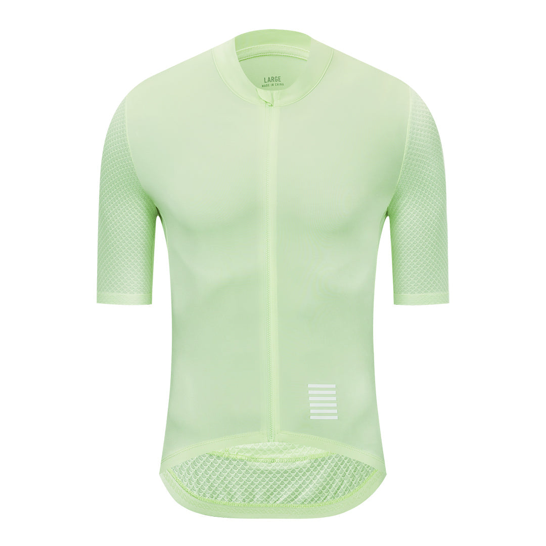 YKYW Men's Cycling Jersey Breathable Back Pocket Summer Reflective fog