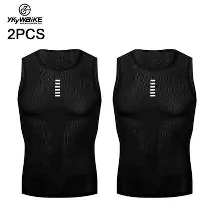 YKYW Men's Cycling Base Layer Vest Sleeveless Quick Dry Compression 50+ UV Protection 7 Colors