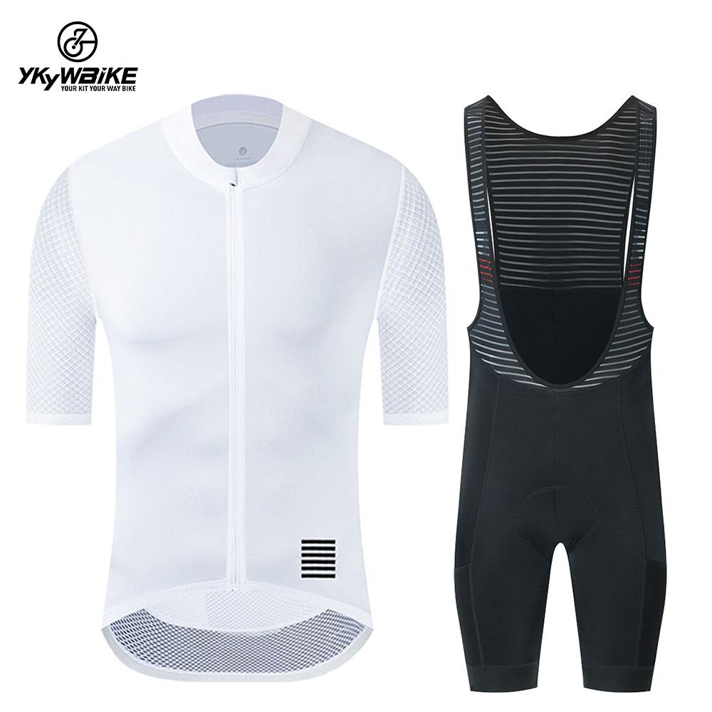 YKYW Men’s Cycling Jersey Set Breathable Back Pocket Reflective Cycling Jersey and 6H 4 Pockets Black Bib Shorts 5 Perfect Combinations