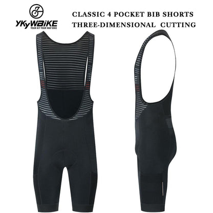 YKYW Men’s Cycling Jersey Set Breathable Back Pocket Reflective Cycling Jersey and 6H 4 Pockets Black Bib Shorts 5 Perfect Combinations