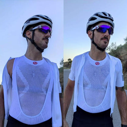 YKYW Men's Cycling Base Layer Vest Sleeveless High Elastici Seamless MTB Road Bike 5 Colors
