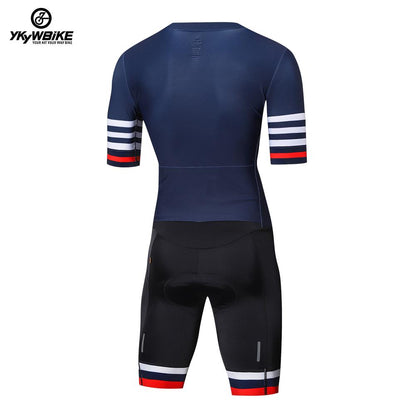 YKYW Men's 2023 New Cycling Triathlon Skinsuit Outdoor Sports Pro Race Cycling Clothing Set Road Bicycle Short Sleeve One-piece Tight