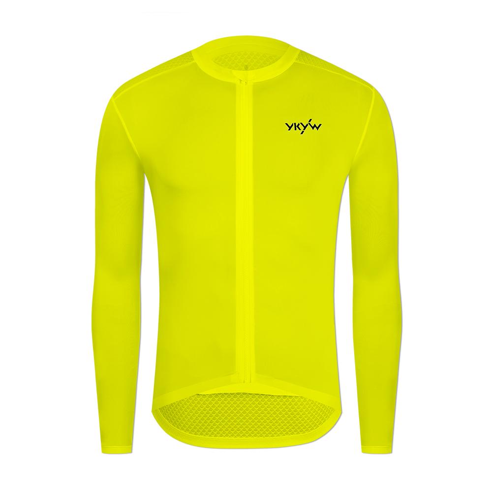 YKYW Men's PRO Team Aero Cycling Jersey Spring Summer 15-25℃ Long Sleeve Breathable YKK Zipper Design with 3+1 Pocket 6 Colors