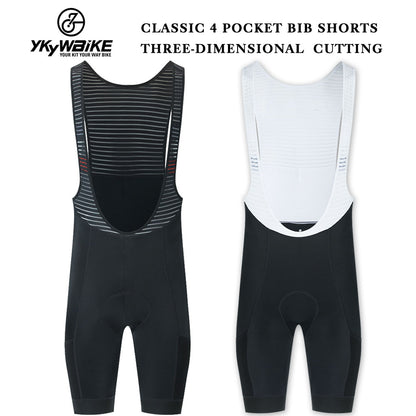 YKYW Men’s Cycling Bib Shorts Cushion Upgrade 6H 4 Pockets Black
