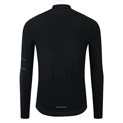 YKYW Men's PRO Team Aero Cycling Jersey Coat Winter 10-20℃ Race Fit Fleece Thermal Black