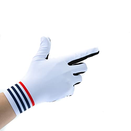 YKYW MTB Road Cycling Touch Screen Full Finger Gel Gloves Lycra Fabric Antiskid Rubber Wear-resistant Shockproof White