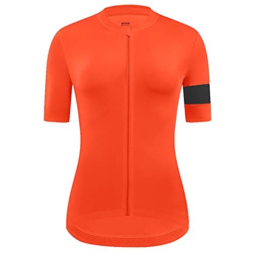 YKYW Women's Cycling Jerseys Summer Color Paneled Short Sleeves Milk Silk Fabric Breathable Quick-dry Orange
