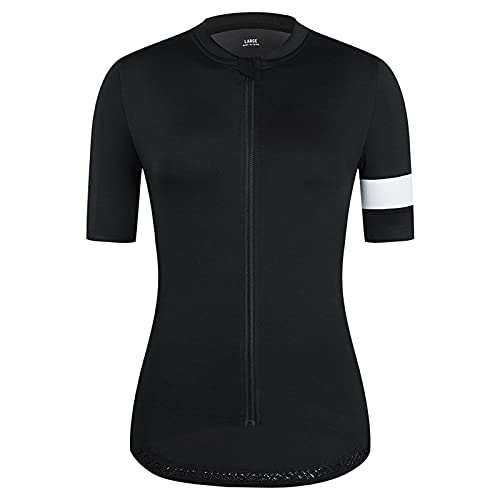 YKYW Women's Cycling Jerseys Summer Color Paneled Short Sleeves Milk Silk Fabric Breathable Quick-dry Black